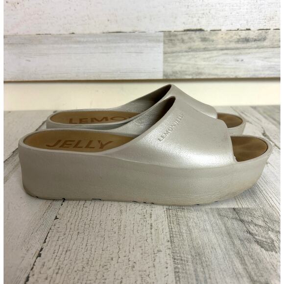 Lemon Jelly women Eu 40 9 light gray slip on platform comfort sandal shoe slides - Picture 3 of 8